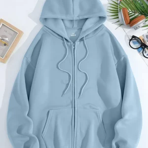unisex fit classic zipper hoodie